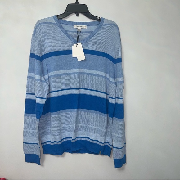 Calvin Klein Other - Calvin Klein Mens V-Neck Blue Long Sleeves Sweater- Size XL - New With Tag
